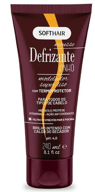 SoftHair - Linha Defrizante - Finalizador Antifrizz Vinho 240 Ml - (Anti Frizz Collection - Wine Extract Finalizer 8.11 Fl Oz)
