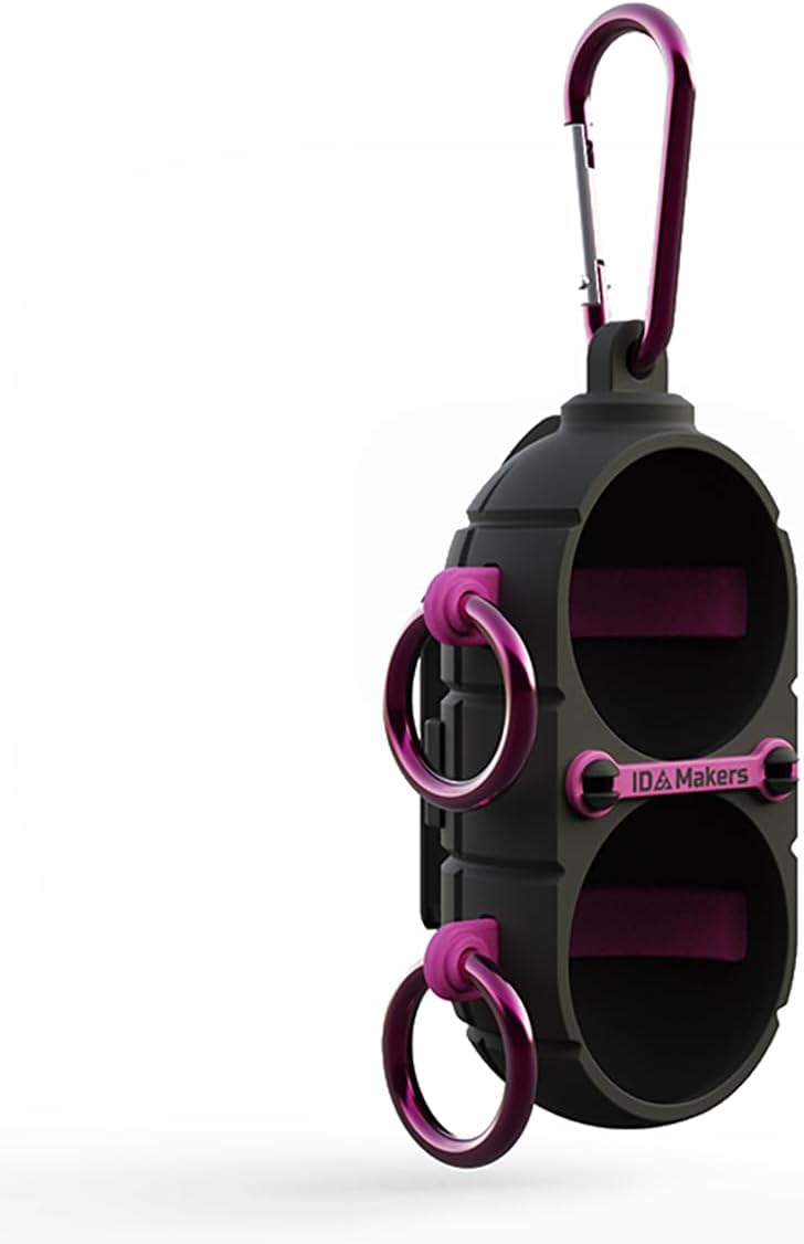 Premium Golf Ball Holder Bag Pouch - Best Golf Ball Carry Item to Bag or Cart and Belt, Must-Have Accessories for Golfers (Two Hole, Pink)