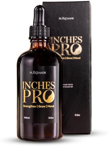 Plantmade Inches Pro, Hair and Beard Ultra High Strength Growth Oil, Plant-Based Natural Ingredients (Inches Pro, 5.5 oz)
