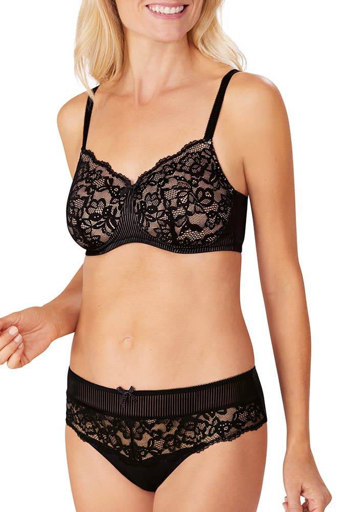 Amoena Kyra Padded Wire-Free Bra Black/Light Nude