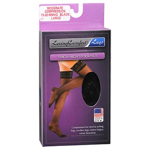 Scott Specialties, Scott Specialties Stockings Thigh-High, 10-20 LCE BLACK, KPP LARGE 1 each