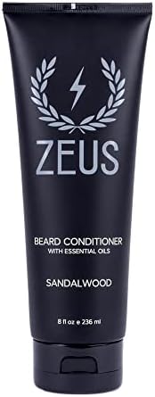 ZEUS Beard Conditioner Wash, Green Tea & Natural Ingredients to Cleanse & Soften Beard – MADE IN USA (Sandalwood) 8 oz.