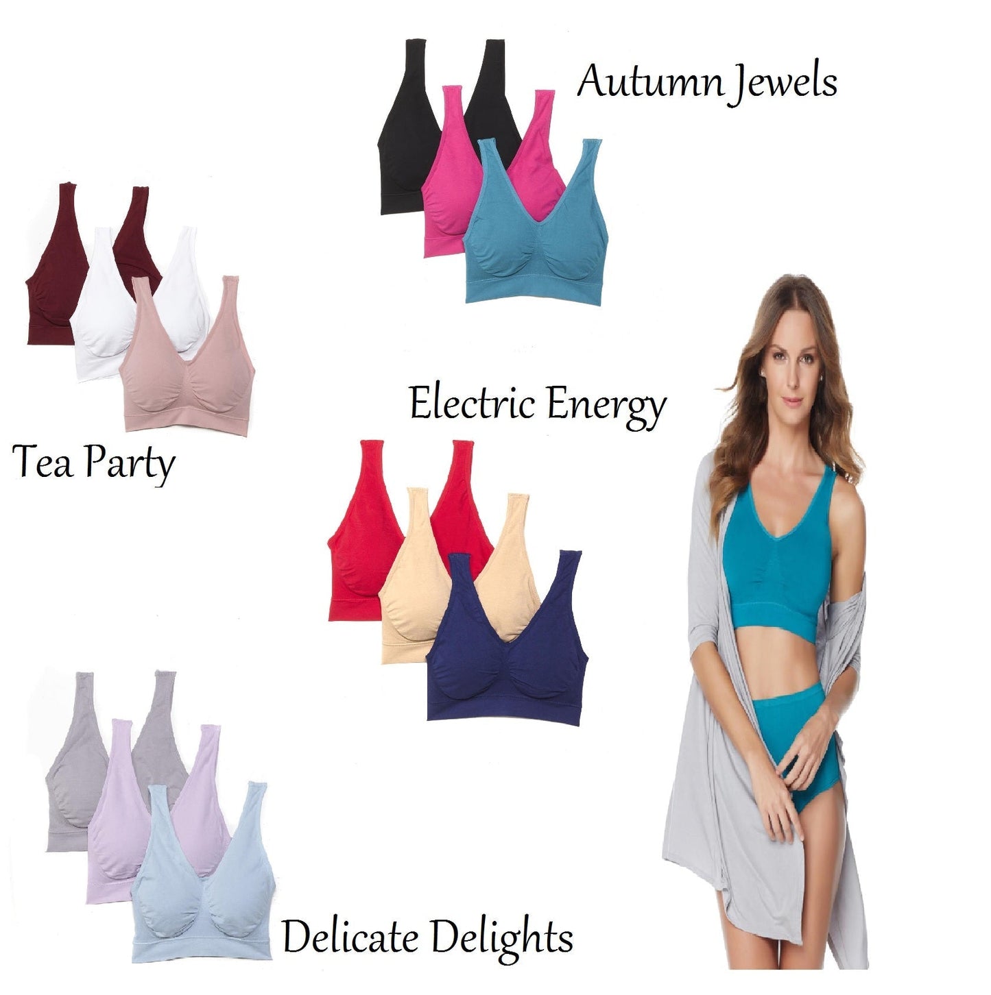 Rhonda Shear Seamless "Ahh" CottonBlend Bra 3pack