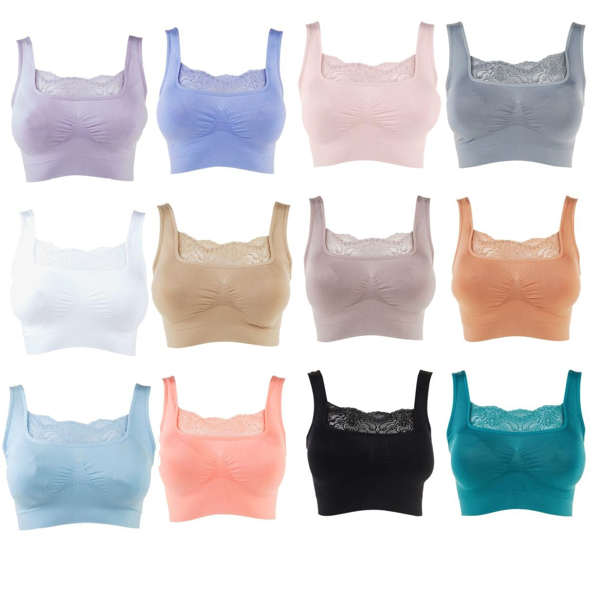 Rhonda Shear 3-pack Ahh Bra with Lace Inset and Removable Pads