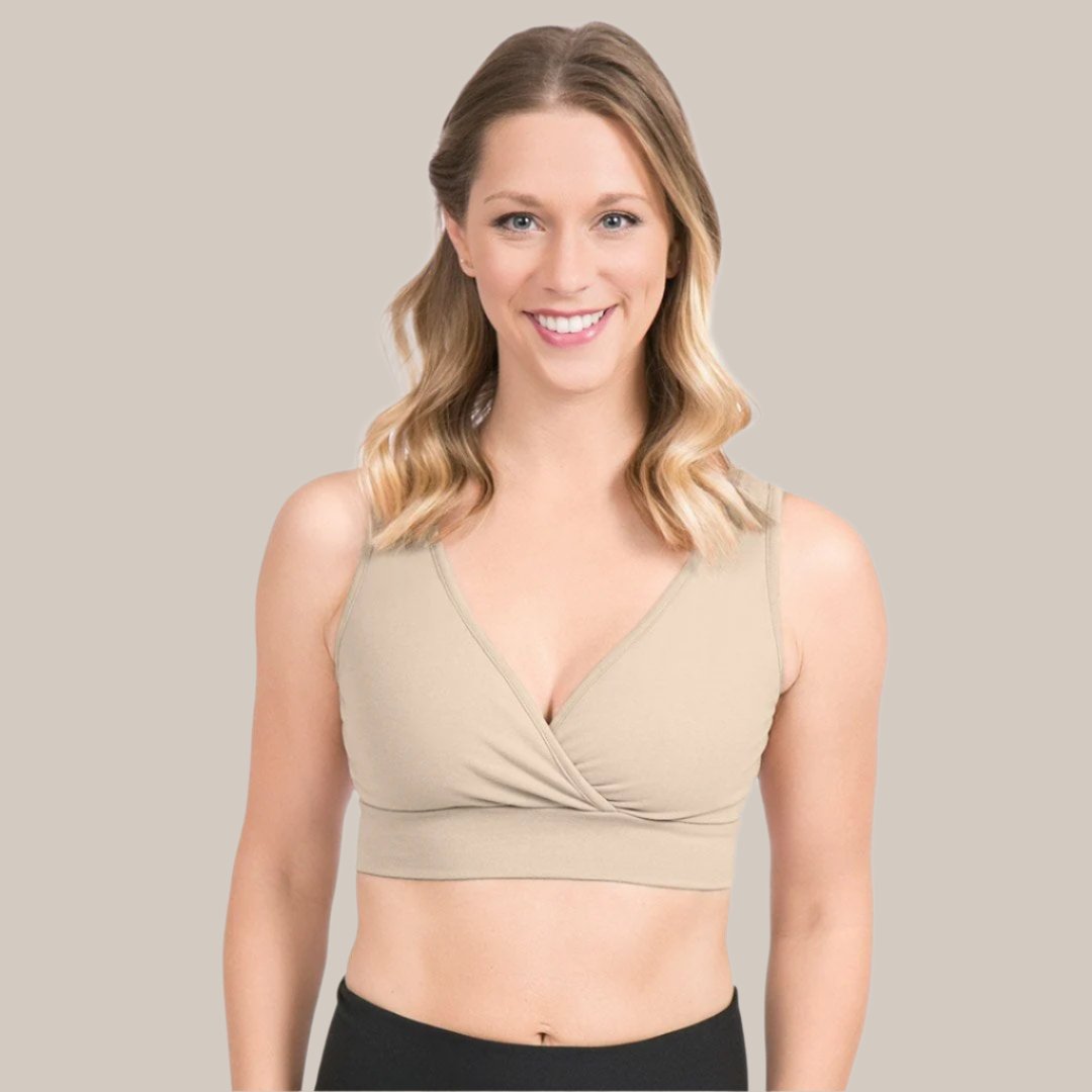 Organic Cotton Nursing & Sleep Bra | Beige-Bras-Kindred Bravely