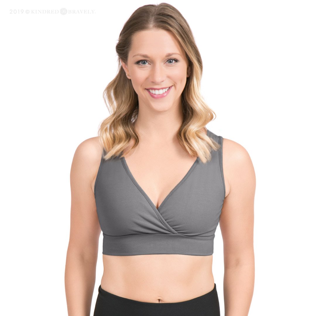 Organic Cotton Nursing & Sleep Bra | Grey-Bras-Kindred Bravely