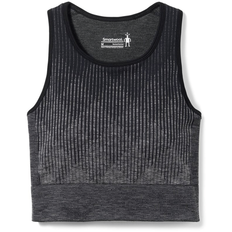 1 Womens Intraknit Crop Bra  -  Medium / Black Heather