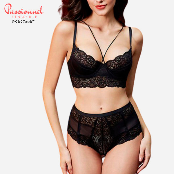 Transparent ultra-thin Floral Lace Underwear set 10a
