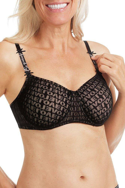 Amoena Be Yourself Padded Wire-Free Bra - Black/Taupe