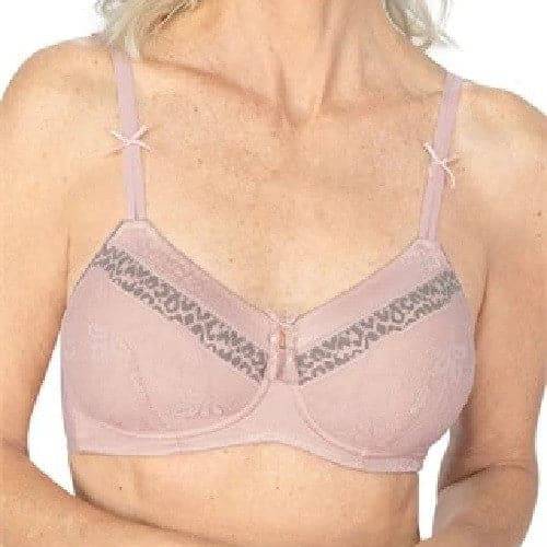 Amoena Cherish Padded Wire-Free Bra - Dreamy Pink/Light Grey