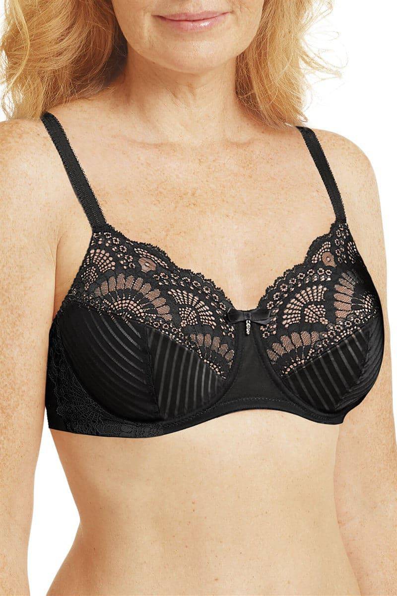 Amoena Karolina Padded Wire-Free Bra - Black/Nude