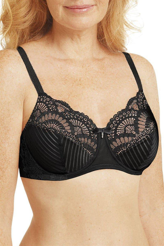 Amoena Karolina Padded Wire-Free Bra - Black/Nude