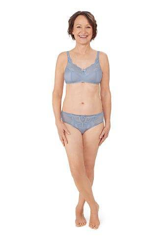 Amoena Karolina Padded Wire-Free Mastectomy Bra - Light Blue/Light Sand