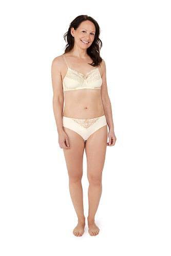 Amoena Alina Wire-Free Mastectomy Bra - Off-White/Beige