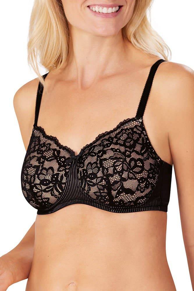 Amoena Kyra Padded Wire-Free Bra Black/Light Nude