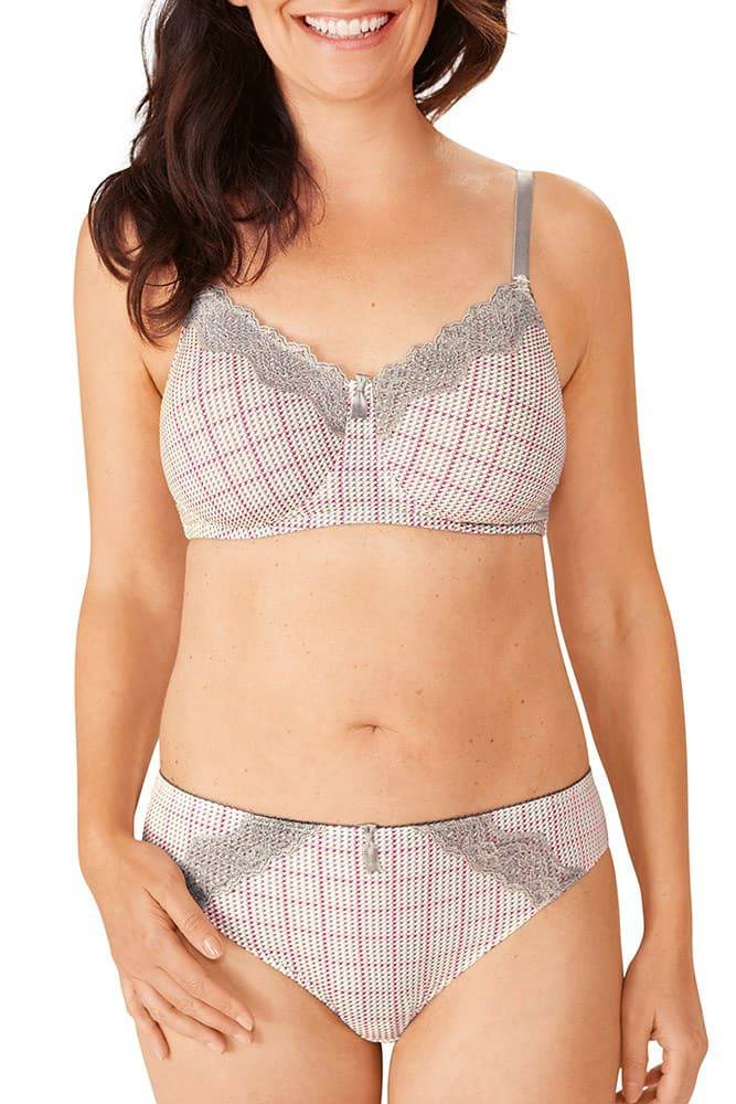 Amoena Luna Padded Wire-Free Bra Grey/Multi