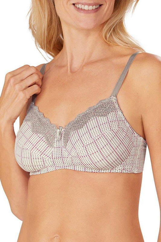 Amoena Luna Wire-Free Bra Grey/Multi