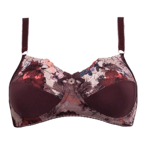 Amoena Maxine Wire-Free Bra - Burgundy